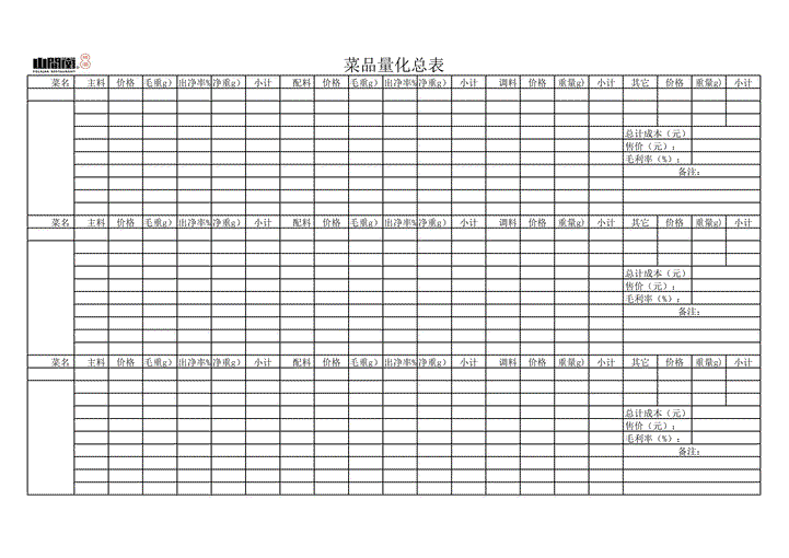 excel模板-产品制作流程表