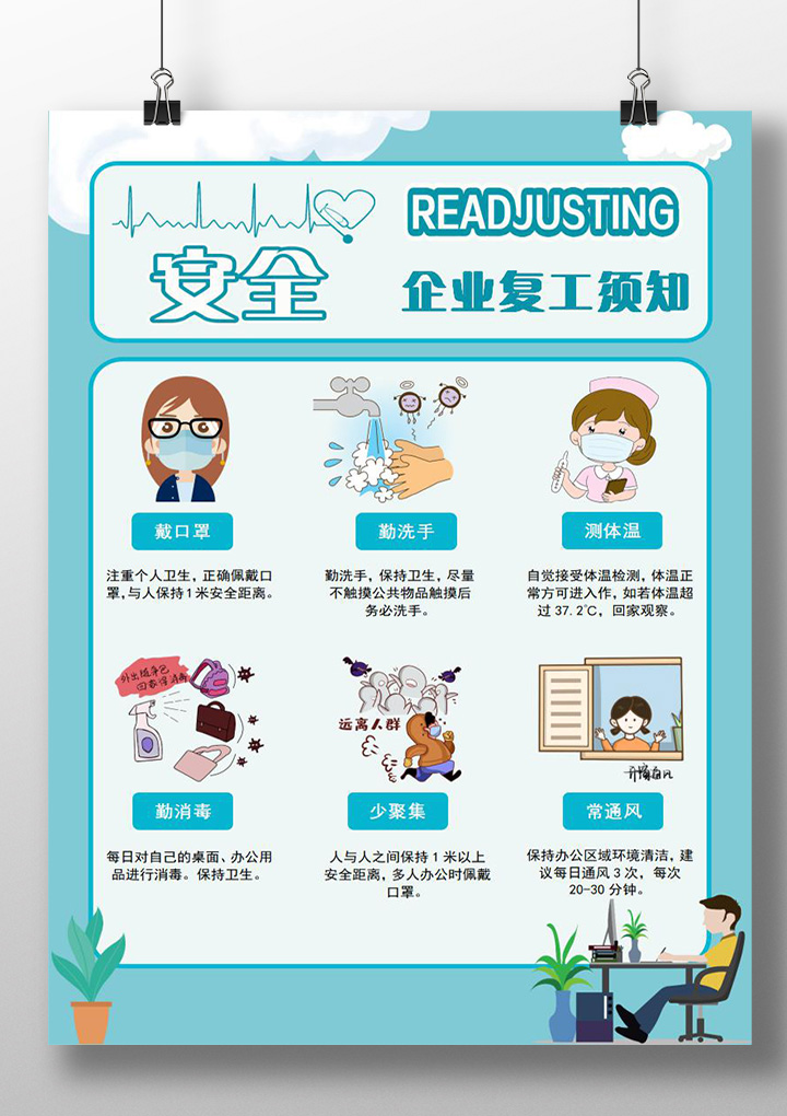 word模板-绿色简约企业复工须知模板