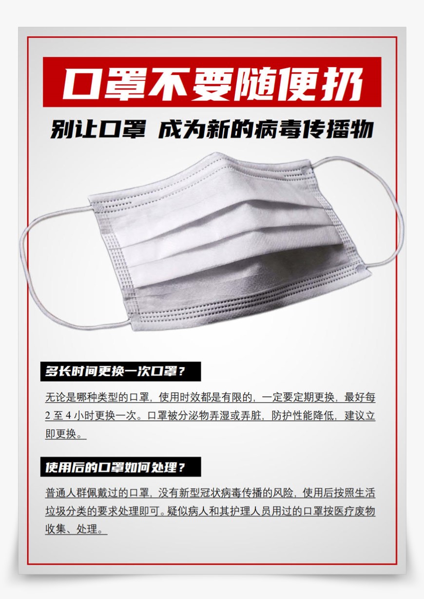 word模板-疫情防护口罩使用常识宣传海报